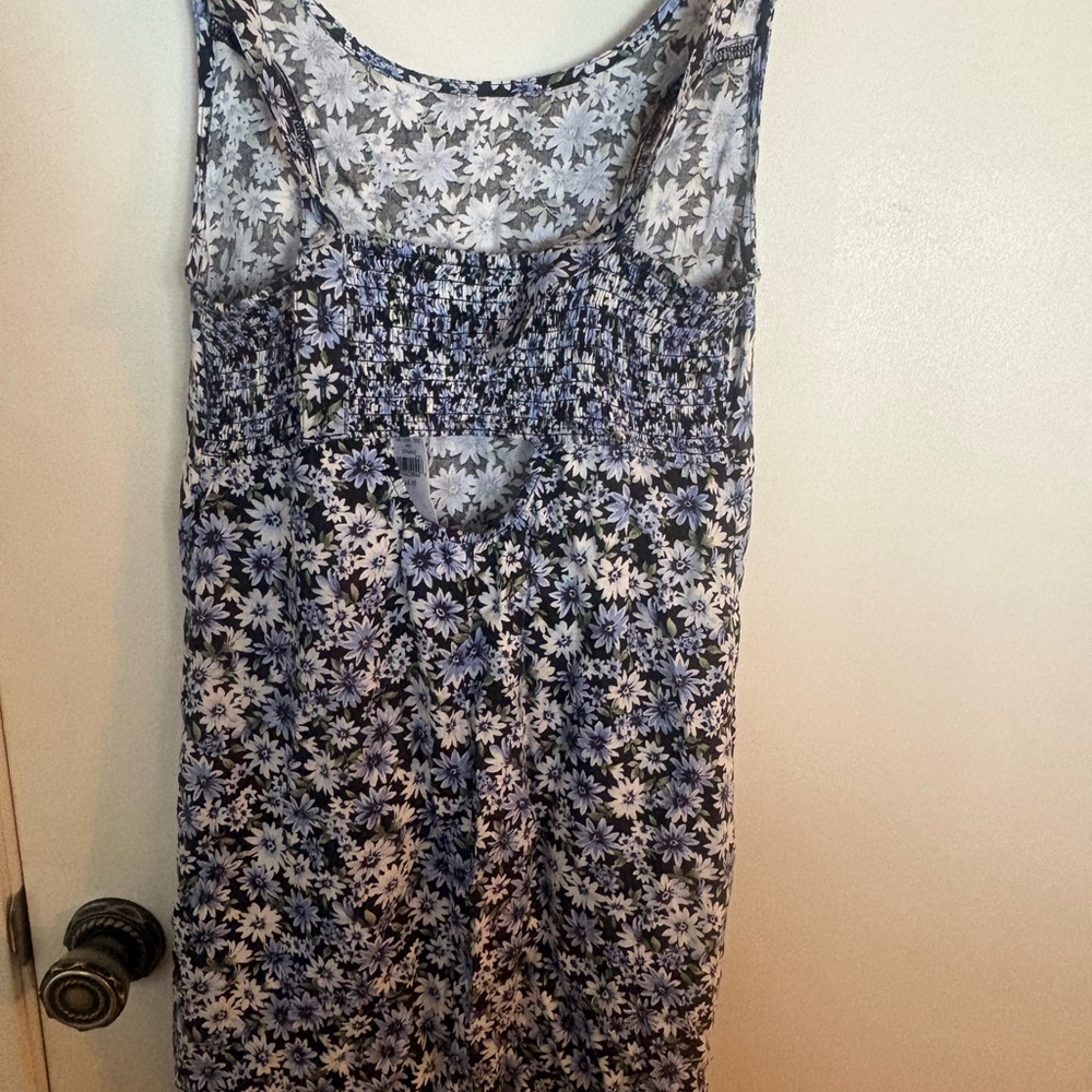 American Eagle Outfitters Blue and White Floral Tank Dress